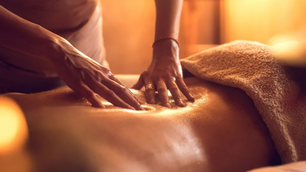 Relaxing back massage with oil at Just Breathe by Jodi Spa, promoting stress relief and wellness in Cave Creek, AZ.